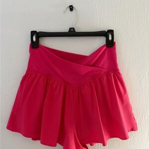 Offline by Aerie athletic crossover shorts hot pink